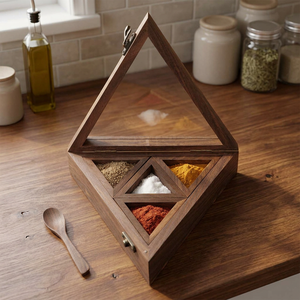 Kitchen <b>Herb</b> & Spice Tools Wooden Masala <b>Box</b> - Product Image 1
