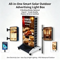 Boîte lumineuse rectangulaire double face à énergie solaire, fixation sur poteau, étanche IP65, module tout-en-un, publicité extérieure pour entreprises