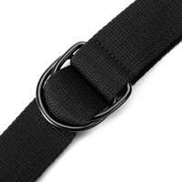 Ceinture tactique unisexe en toile entièrement ajustable sans trous, ceinture en toile de coton avec boucle double D en fer mat pour pantalon cargo