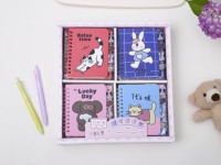 Carnet à spirales créatif A6 à couverture rigide avec motifs animaux de dessins animés, inserts décoratifs en PVC, agenda de poche pour étudiant, best-seller