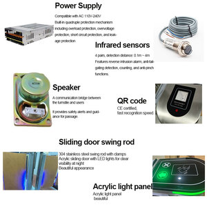 Controllo Accessi Biometrico Facciale RS232 RS485, Barriera Girevole Anti-Infiltrazione ad Alta Sicurezza - Product Image 4