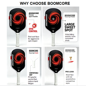 ไม้พายพิคเคิลบอล TORNADO GEN5 BOOMCORE Power Spin All Round ให้สัมผัสนุ่ม จับง่าย ระดับมืออาชีพ สำหรับฝึกซ้อมและแข่งขัน - Product Image 4