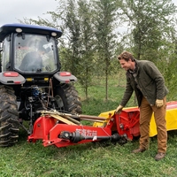 Yishan CE Fraise rotative à disques pour herbe et paillis, 6 disques, hauteur réglable, fiable, avec rouleau conditionneur et roulement à engrenages, haute productivité