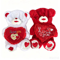 Ours en peluche de Noël avec chapeau et écharpe du Père Noël, jouet animal en peluche non rembourré, poupée ours, décoration de Noël, cadeau de vacances pour enfants