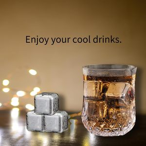 Accessori da Bar Pietre Refrigeranti Confezione da 4/6/8 Cubetti di Ghiaccio Riutilizzabili in Acciaio Inox per Bevande Whisky Pietre Metalliche per Drink - Product Image 5