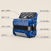 Accordéon professionnel 96 basses Bayan B-System, instrument de jeu pour adultes, grade d'examen, 69 boutons
