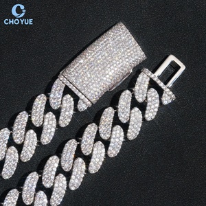 <b>Iced</b> <b>Out</b> Jewelry Moissanite Cuban Link <b>Chain</b> Necklace 925 Silver Rhodium Plated Pave Setting Luxury Hip Hop Party Jewelry Unisex - Product Image 4
