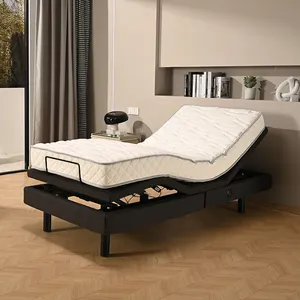 Tecforcare elektrikli ayarlanabilir yatak uzanmış masaj ile ayarlanabilir karyola iskeleti Modern Metal yatak odası mobilyası tek katlanabilir yatak SN11