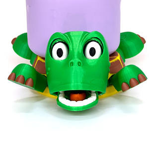 Sous-verre tortue avec expression amusante lorsqu'on pose un verre sur son dos - Entièrement coloré - Cadeau amusant pour un amateur de tortues - Product Image 1