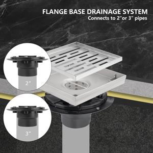 <span class=keywords><strong>Drain</strong></span> de sol invisible en acier inoxydable 304, design 2 en 1 |   <span class=keywords><strong>Drain</strong></span> de douche carré 150x150 MM pour cuisine et salle de bain - Product Image 5