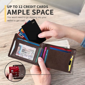 High Quality Minimalist Carbon Fiber Pattern Front Pocket <b>Card</b> <b>Holder</b> Slim Men's Business Wallet - Product Image 5