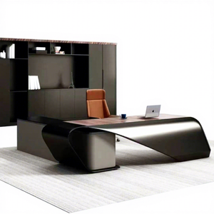 حديث فاخر مع كرسي خشبي محطة عمل للمدير أثاث مكتبي على الطراز الخشبي - Product Image 2