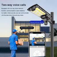 Lámpara Solar LED Súper Brillante de 500W 800W con Cámara CCTV Integrada, Lámpara de Seguridad para Exteriores para Iluminación de Carreteras, Jardines y Paredes