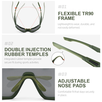 Lunettes de soleil tactiques personnalisées OEM pour l'entraînement sportif, le cyclisme, lunettes de tir TR90, verres interchangeables, lunettes de sport