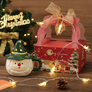 Tazas de Cerámica con Relieve 3D de Santa Claus, con Tapa de Gorro de Mago, Aptas para Microondas, para Café, Leche, Regalo, Compra al por Mayor - Product Image 2