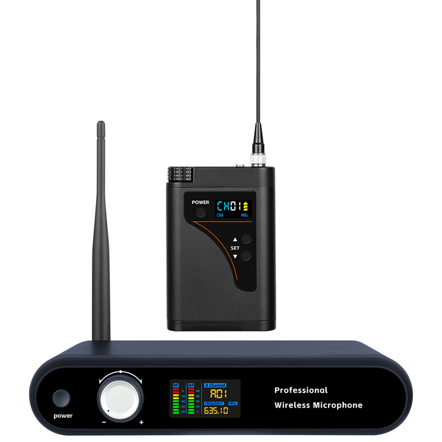AIDI TM-118 Wireless Condenser Microphone with LED Lights Metal High Sensitivity for Music Studio Stage & Wedding Use
