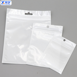 Nhà Máy Biểu Tượng Tùy Chỉnh Trắng Trong Suốt Tự Niêm Phong Dây Kéo Túi Với Treo Lỗ Lưu Trữ Bao Bì Túi - Product Image 1