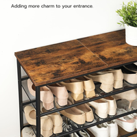 4/5-Tier Metall Schuh regal Schuh netz Aufbewahrung regal Home Schuh Organizer Black Metal Home Einfache Installation