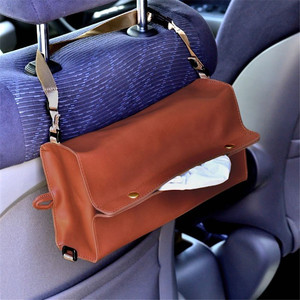 Boîte à mouchoirs suspendue pour voiture, boîte à serviettes de cuisine multifonctionnelle en cuir PU, boîte à mouchoirs, couvercle à mouchoirs suspendu - Product Image 3