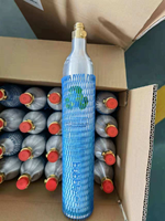 Cilindro de Gas CO2 de Aluminio Recargable, Tanque de Dióxido de Carbono de 0.6L, para Bebidas y Refrescos
