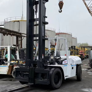 TCM HELI 10 Ton <b>Used</b> Diesel Engine Forklift Stacker Powered <b>Pallet</b> Truck Japanese - Product Image 1