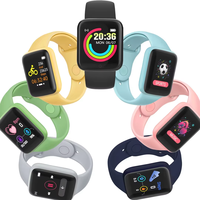 Bracelet intelligent TFT carré à succès avec moniteur de fréquence cardiaque et suivi d'activité, bracelet en silicone, étanche 3 ATM, jusqu'à 7 jours d'autonomie de la batterie
