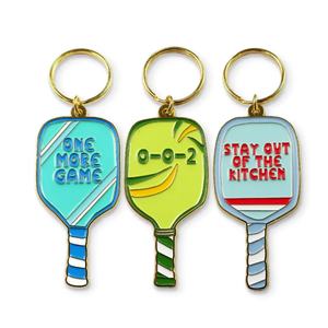 Porte-clés en métal pour pickleball, logo personnalisé, porte-clés en métal pour raquette de padel, porte-clés en métal émaillé, porte-clés personnalisé pour pickleball - Product Image 2