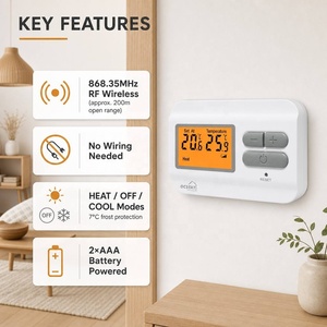 <span class=keywords><strong>Thermostat</strong></span> numérique <span class=keywords><strong>sans</strong></span> fil RF 868 MHz en gros pour usine, contrôleur de chauffage domestique avec portée de 100 m pour <span class=keywords><strong>chaudière</strong></span> - Product Image 2