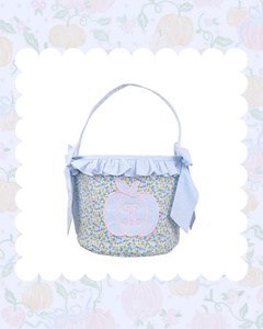 Panier d'Halloween en tissu à monogramme personnalisé, tailles et couleurs sur mesure, sac fourre-tout à volants pour enfants, friandises pour la fête d'Halloween - Product Image 6
