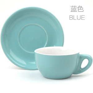 Cốc Trà Cà Phê Bằng Đá Và Đĩa Đặt Màu Gốm Tráng Men <span class=keywords><strong>200Ml</strong></span> Cốc Màu Đỏ/Trắng/Xanh Nhạt Với Ống Hút Thân Thiện Với Môi Trường CE / EU - Product Image 3