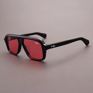 แว่นกันแดดดีไซน์เนอร์สำหรับผู้หญิง แว่นตาสีดำ กรอบสี่เหลี่ยม แว่นกันแดดโลโก้ 2026 แว่นกันแดดโพลาไรซ์อะซิเตท - Product Image 1