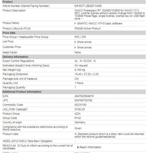6AV6371-2BQ07-5AX0 2024 Discount Huge Stock New Delivery Fast - Product Image 1