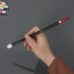 Xin Bowen pincel 5 piezas mango largo <span class=keywords><strong>blanco</strong></span> Nylon pelo abedul madera artista pintura pincel para acrílico acuarela arte pintura - Product Image 5