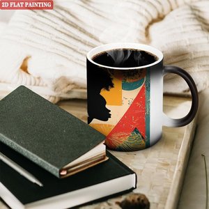 Custom Heat Activated Blank Mug Frosted Black 11oz <b>Ceramic</b> Color Changing Sublimation <b>Cup</b> - Product Image 3