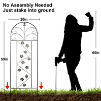 Treillis de jardin décoratif en fer arqué antirouille, motif floral, support pour plantes grimpantes (roses, clématites, vignes) - Vente en gros