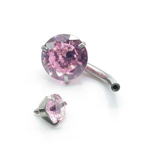 Anneau de nombril en zircon, élégant, rond, à quatre griffes, pour les studios de <span class=keywords><strong>tatouage</strong></span> - Product Image 6