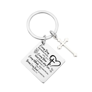 Porte-clés carré en acier inoxydable, best-seller, comme cadeau de fête - Product Image 5