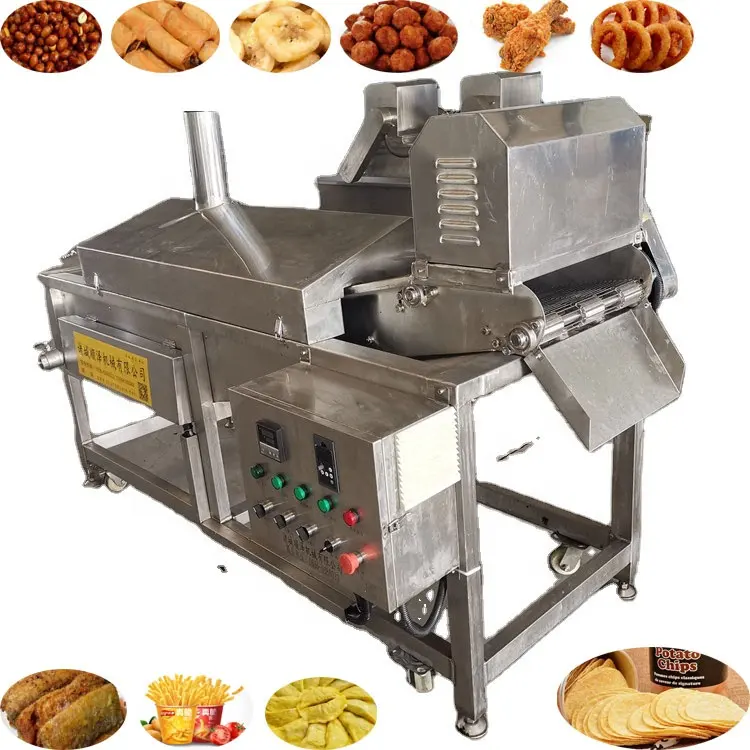 Industrial small automated Banana Slice Batch Fryer Plantain Chip Deep Frying Machine Banana slice frying production line price