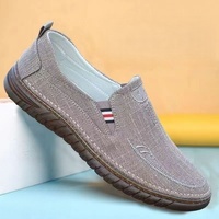 BAEWOON B12 Chaussures de travail en toile de style ancien de Pékin de haute qualité, respirantes, pour hommes, chaussures décontractées confortables avec semelle en PVC, chaussures de marche