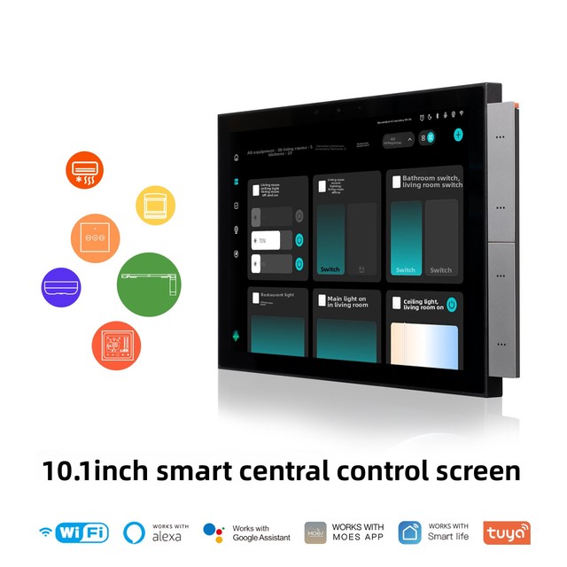 Tuya Smart 10 Inch Central Control Screen, WiFi Built-in Zigbee Gateway, App Panel with 3-7MP Camera for Smart Home Solutions