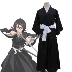 Costume de cosplay traditionnel japonais <span class=keywords><strong>Kimono</strong></span> Samouraï BLEACH Kurosaki Ichigo Robe avec sandales en paille <span class=keywords><strong>Luffy</strong></span> - Product Image 1