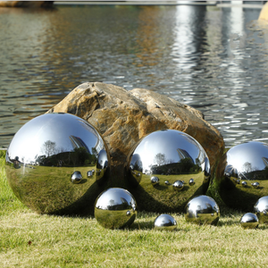 Esfera de jardín pulida grande moderna personalizada Esferas huecas de acero inoxidable - Product Image 6