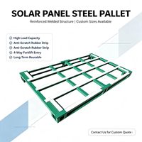 Palette en acier empilable pour panneaux solaires à charge lourde, palette métallique réutilisable pour la manutention des panneaux photovoltaïques en usine et en entrepôt