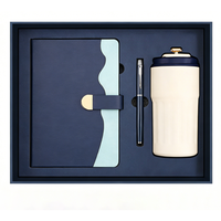 Ensemble cadeau de carnet en cuir PU relié rigide A5 de qualité supérieure, 100 feuilles, gobelet isotherme, stylo métallique, logo personnalisé, entreprise