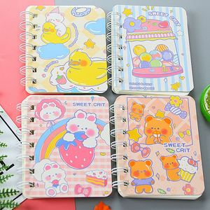 Cuaderno Espiral con Diseño de Flores de Dibujos Animados, Serie de 8 Unidades, Papelería para Estudiantes, Mini Cuaderno Portátil A7 - Product Image 2