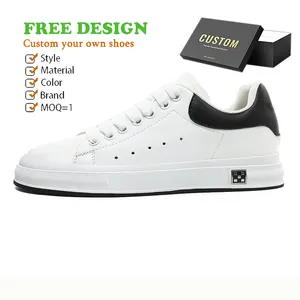 Tùy biến Nhà cung cấp Giày Kích thước 37-46 bán buôn Chất lượng cao chính hãng da sang trọng thương hiệu Sneakers tùy chỉnh giày trắng