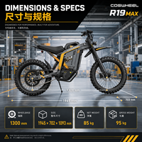 Coswheel R19MAX Enduro Ebike 90KMH 11340W Peak Alloy Frame 19 Inch Tire Four Piston Hydraulic Disc Brake Fastace Shock LED