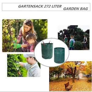 Sac de jardin pliable de 1 gallon avec fond rigide, logo personnalisé, sac à feuilles pour tondeuse à gazon robuste - Product Image 4