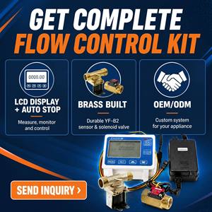 Kit de Medidor de Flujo de Agua de Latón con Válvula Solenoide |   Controlador de Pantalla Digital LCD con Apagado Automático |   Sensor Hall G1/2 1-25L/min - Product Image 4