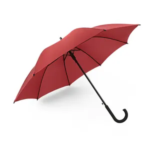 23 polegadas 8K Auto Open Straight Classic Gentleman Umbrella J Handle Silkscreen Printing Customized Design Promotional Umbrella